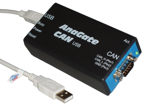 Das AnaGate CAN USB verbindet PC und CAN-Bus.